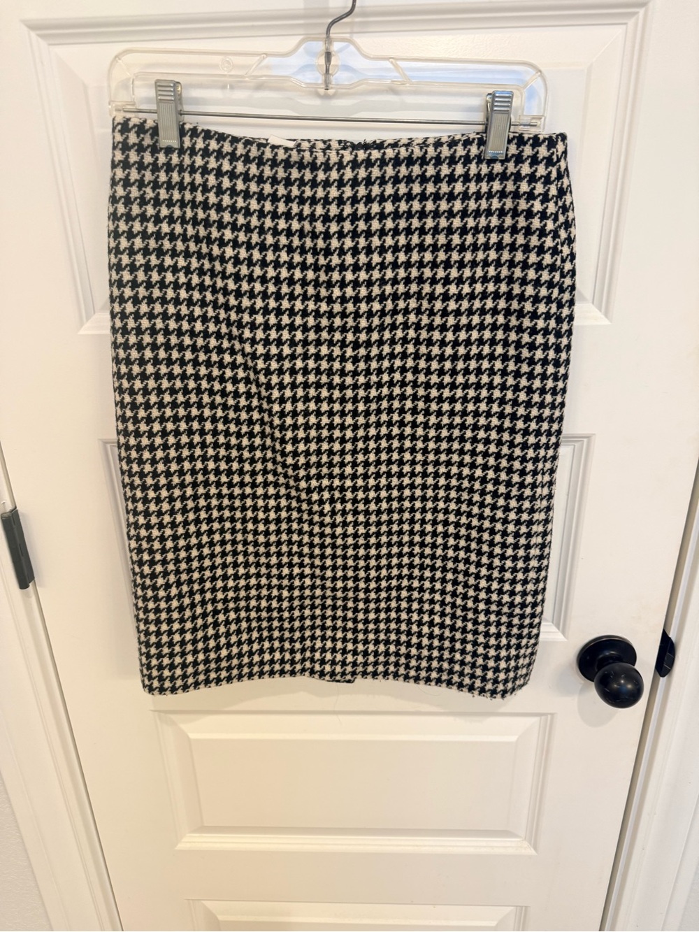 Ralph Lauren Classic Houndstooth Pencil Skirt - Black & White 90s Y2K